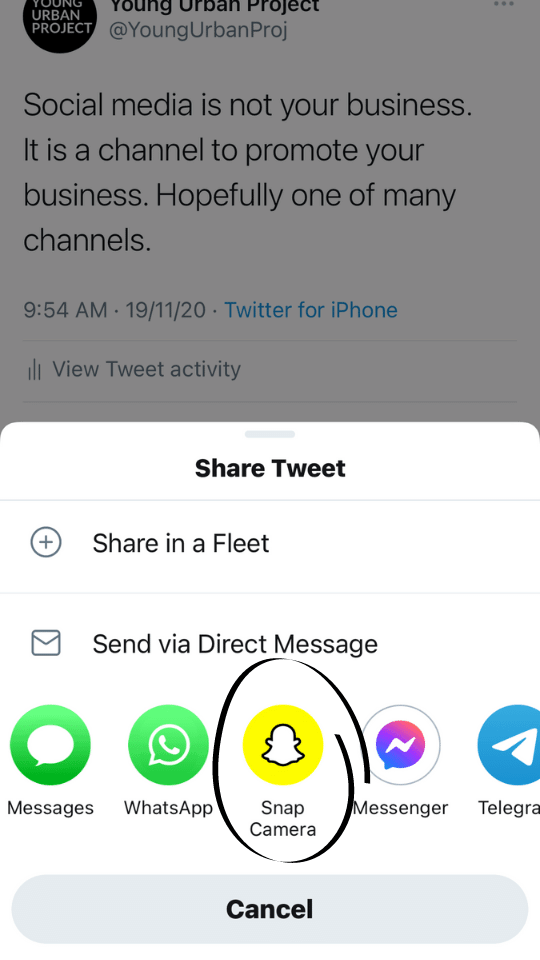 Twitter Snapchat Integration-Easily Share Tweets to Snapchat