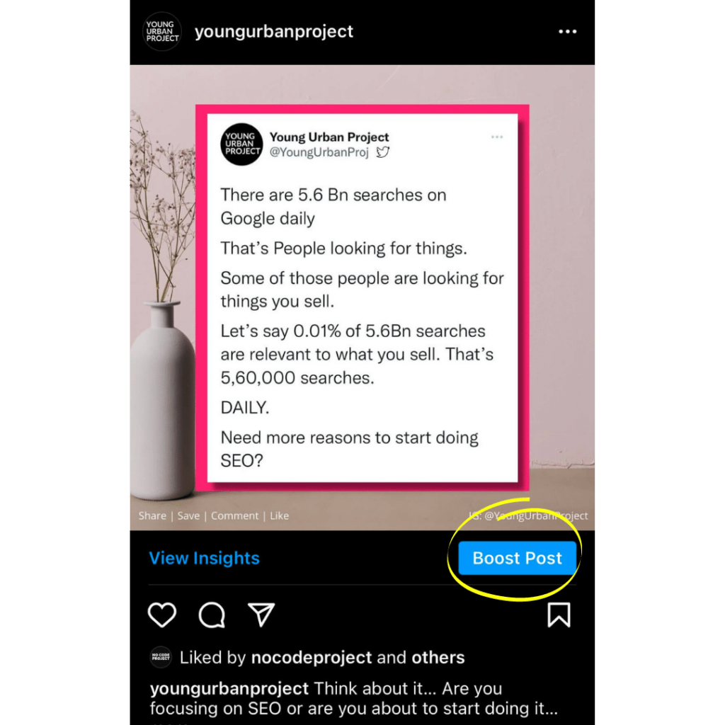 types of instagram ads boost post