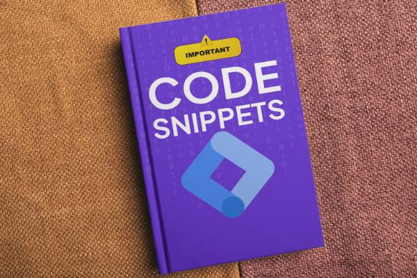 code snippets - google tag manager course