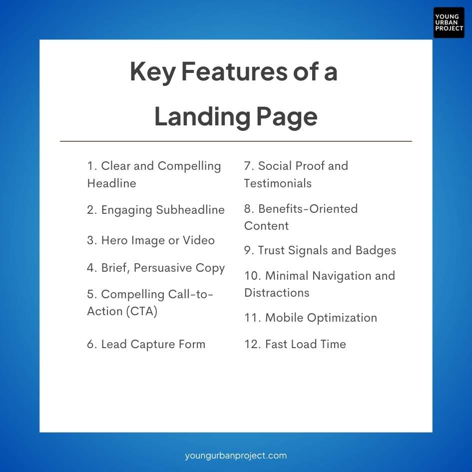 what is a landing page- key features 