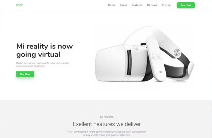 product landing page