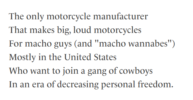 harley davidson positioning statement