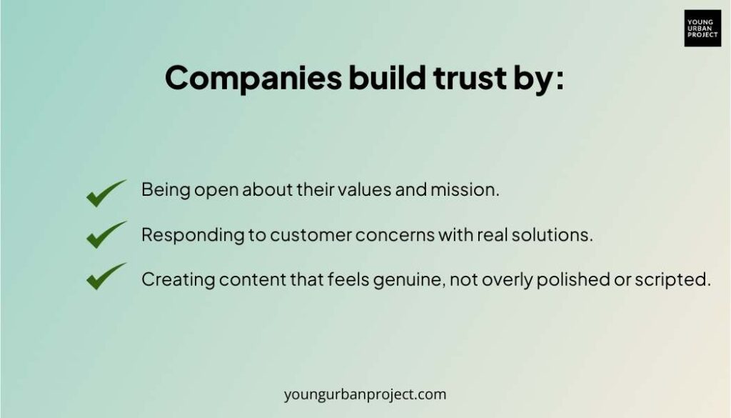 Companies build trust by