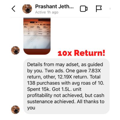 prashant - fb ads course review - young urban project
